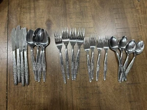 20 Pc Vtg Stylecraft Stainless Single Rose Flatware Service 4 Made in Japan GUC - Picture 1 of 9