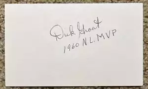 Dick Groat signed card - Pirates Cardinals debut 1952 - light discoloration - Picture 1 of 1