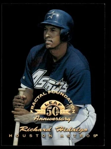 1998 Leaf Fractal Foundations GOLD LEAF ROOKIE Richard Hidalgo 0178/3999 Houston - Picture 1 of 2