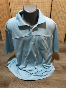 Adidas Golf Tennis Short Sleeve SS Men's Polo Shirt XL Light Blue Climalite 692 - Picture 1 of 8