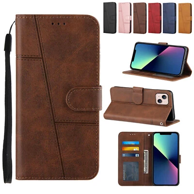 PU Leather Case for iPhone SE XR 6S 8 7 6 11 12 13 14 Magnetic Wallet Flip Cover - Image 1 of 4