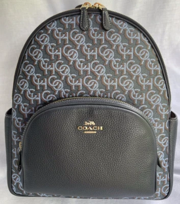 NWT Coach Navy Court Backpack with Monogram Print Bag New with Tag Style CF344 - Image 1 of 4