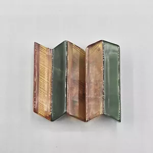Vintage geschnitzte Lucite Gürtelschnalle 2 Stück grün bernstein gelb Hippie Retro Boho - Bild 1 von 10