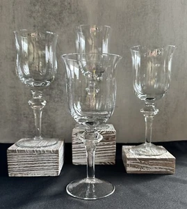 Set of 4 Denby Krosno AURORA Clear 7" Crystal WINE Glasses FREE Shipping - Picture 1 of 3