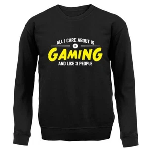 All I Care About Is Gaming - Kids Hoodie / Sweater - Gamer Game Nerd Geek Gift - Picture 1 of 20