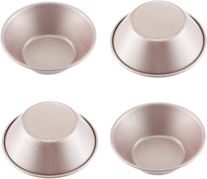 Mini Pudding Pan Set, 3-Inch 4Pcs Non-Stick Egg Tart Mold round Mini Cake and... - Picture 1 of 1