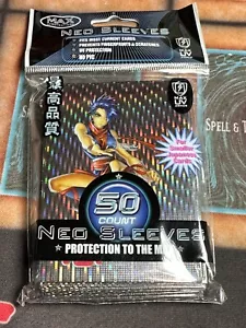 Sealed Pack of 50 Ninja Girl Small Japanese Yugioh Sized Black MAX NEO Sleeves - Picture 1 of 2