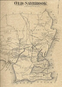 Old Saybrook Oyster Farms CT 1874 Maps with Homeowners Names Shown - Picture 1 of 5
