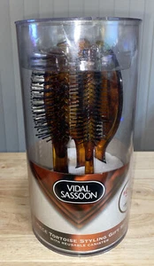 Vintage Rare Vidal Sassoon 5 Piece Tortoise Styling Gift Set-W Reusable Canister - Bild 1 von 12