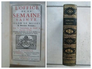 L'OFFICE DE LA SEMAINE SAINTE, prières, cérémonies. Grenoble 1729. Maroquin vert - Picture 1 of 21