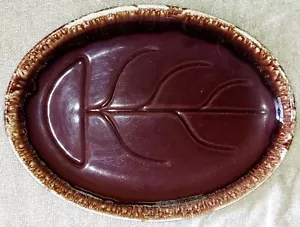 McCoy BROWN DRIP Stoneware Drip Tree 13" OVAL PLATTER w/ DRIP WELL - Picture 1 of 3