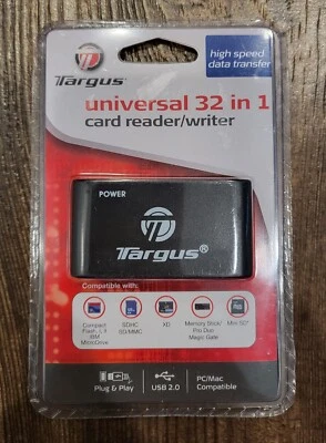 NEW Targus Universal 32 in 1 High Speed 2.0 Memory Card Reader/Writer TGR-CRD25  - Image 1 of 2