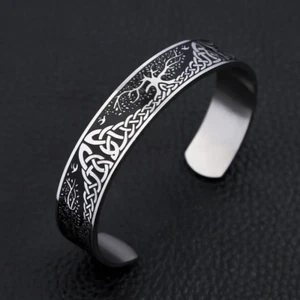 Yggdrasil Brazalete-Vikingo Brazalete-Vikingo Joyería Mujer-Medieval Joyería-Ar - Imagen 1 de 6