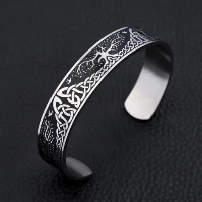 Yggdrasil Armspange-Viking Armreif-Wikinger Schmuck Damen-Mittelalter Schmuck-Ar - Bild 1 von 4