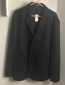 NWT $178 EXPRESS Women's Elegant Cocoon Jacket Coat Peacoat Black - Size XL - Picture 1 of 7