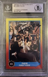 1989 Topps Back To The Future Part II #60 Signed By James Tolkan BAS Slab