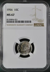 Moneda de diez centavos Roosevelt 1956 10C NGC MS67 8159892-021 - Imagen 1 de 2