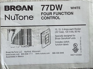 Broan Nutone 77DW Four Function Control White - SensAire Switch - Picture 1 of 7