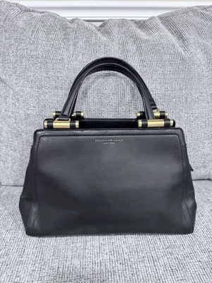 Donna Karan New York Cow Leather Tote Bag Color Black  Missing Cross Body Strap - Image 1 of 4