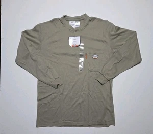 Rasco FR Flame Resistant Long Sleeve Henley Khaki T-Shirt 2XL - Picture 1 of 4