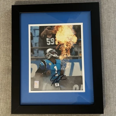 Cam Newton Autographed 8x10 Photo - Framed And Matted - Image 1 of 4