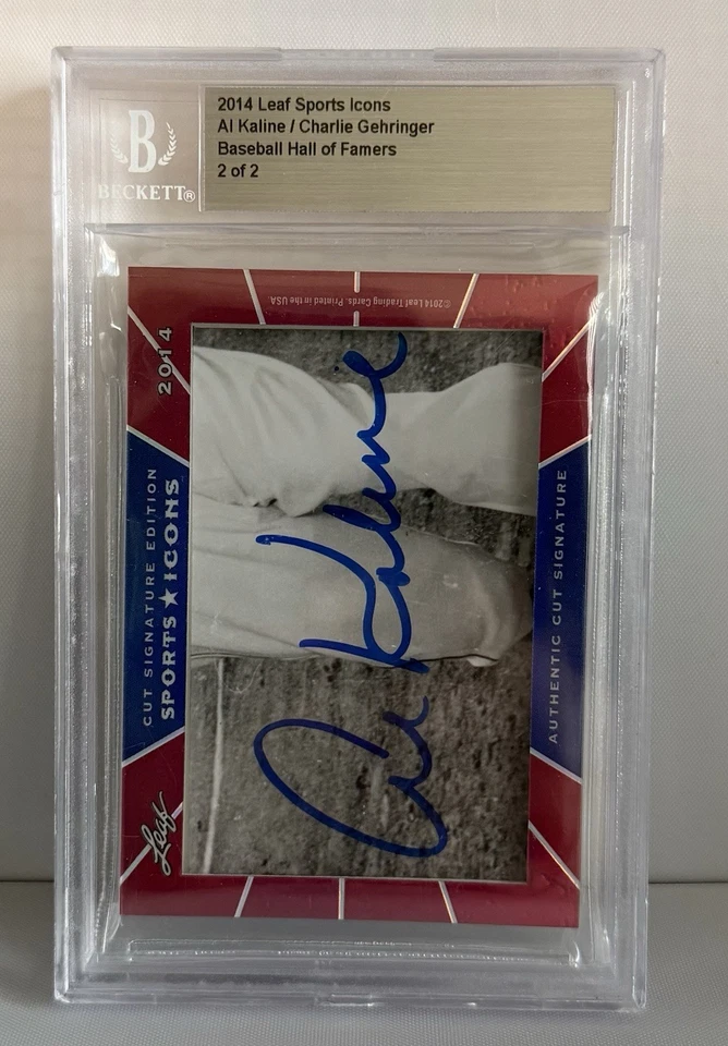 2014 Leaf Sports Icons Cut Signatures Al Kaline/Charlie Gehringer 🔥2/2 HOF (AU) - Image 1 of 4