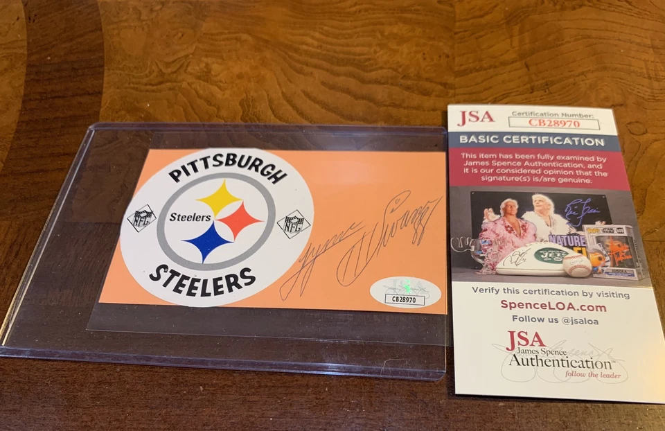 Lynn Swann Number 88 Pittsburgh Steelers Auto Signed Index Card JSA - Image 1 of 1