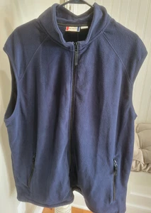 Men's Clique Fleece Vest 3XL XXXL Navy Blue Full Zip Pockets Hiking Outdoor New - Photo 1/13