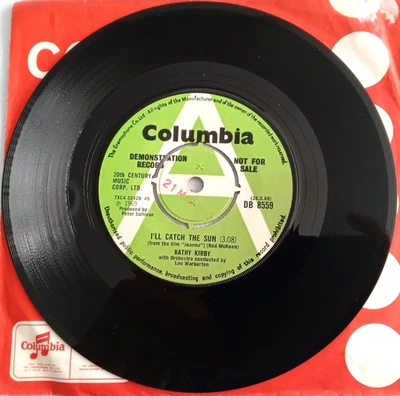 KATHY KIRBY, I'LL CATCH THE SUN, 1969 COLUMBIA DEMO, EASY, FILM, EX- / EX-. - Image 1 of 2