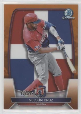 2023 Bowman Chrome WBC Flag Variations Orange Refractor /25 Nelson Cruz #WBC-29 - Image 1 of 2