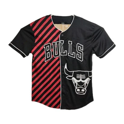 NBA Chicago Bulls Jersey Men s M Black/Red/White Button-Up Embroidered Printed - Image 1 of 4