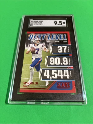 JOSH ALLEN 2021 Panini Score Red Next Level Stats BUFFALO BILLS SGC 9.5!! - Image 1 of 3