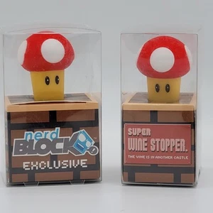 Lot of 2 Nerd Block Exclusive Super Mario Nintendo Super Mushroom Bottle Stopper - Picture 1 of 8