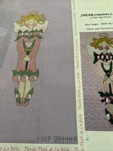 handpainted needlepoint canvas May Angel  Mile High Princess Pink Ballerina - Picture 1 of 1