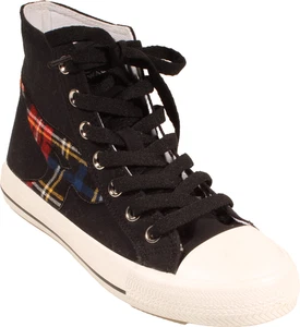 Zapatilla deportiva para mujer AIRWALK Waror4 de caña alta de lona negra roja a cuadros talla EE. UU. 6,5 M - Imagen 1 de 5