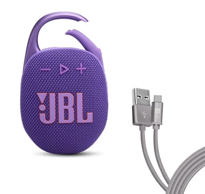 JBL Clip 5 Bundle with Case Logic 6FT Type C Braided Cable - Purple - Image 1 of 4