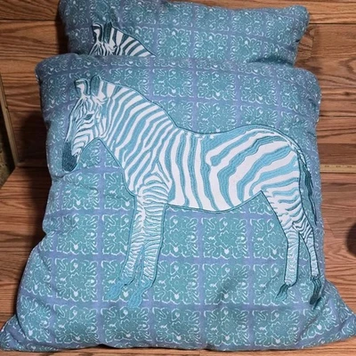 Par de almohadas de tiro de cebra grandes 16 pulgadas [SH] Foto 1 de 4