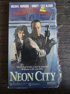 Neon City VHS 1991 Michael Ironside Box Is Ripped Plays Awesome Tested - Picture 1 of 4