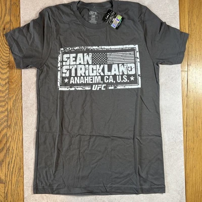 UFC Men’s Medium T Shirt Sean Strickland Anaheim, CA. Gray - Image 1 of 4