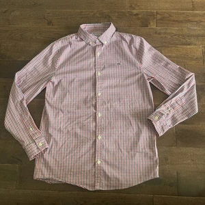 BOYS VINEYARD VINES RED WHITE BLUE WHALE SHIRT BUTTON UP SZ 16 L ARGE OTG - Picture 1 of 1