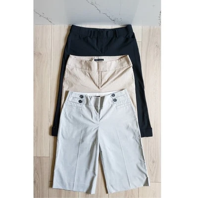 Pantalones capri para mujer Lote 6 The Limited Express Apostrophe Bermudas a rayas Carrera Foto 1 de 4