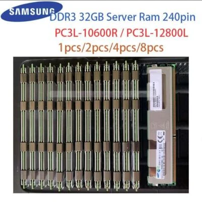 Samsung 32GB Ram DDR3 4RX4 PC3L-12800L PC3-10600R 240pin RDIMM REG Server Memory - Bild 1 von 4