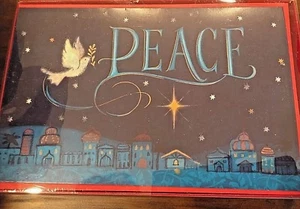 Peace Christmas Boxed Cards 16 Cards & Envelopes 5” X 7” American Greetings New - Picture 1 of 2