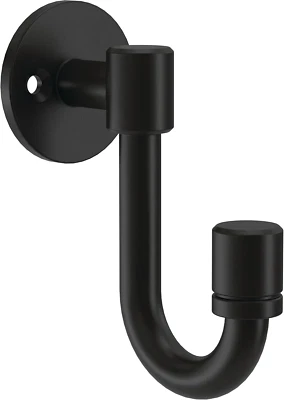 Paquete de 2 ganchos de pared individuales Franklin de latón negro mate para abrigos y bolsas Foto 1 de 4