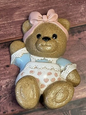 Vintage BURWOOD 3312 Brown Teddy Bear Wall Decor Baby Nursery - Image 1 of 4