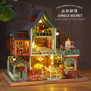 1 x mini kit maison de poupée villa de campagne chalet ​Boîte de chambre miniature à faire soi-même