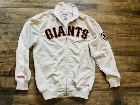 Sz S Stitches San Francisco Giants Men's Jacket Genuine Merchandise Gray Zip Up Cover
