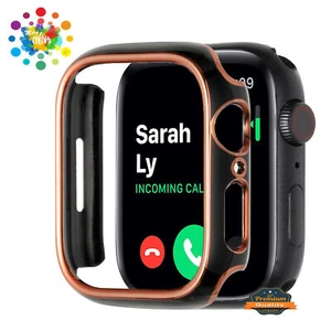 For Apple Watch Series 7/6/SE/5/4/3/2/1 Frame Bumper Chromed Hard PC Frame Cover - Picture 1 of 25