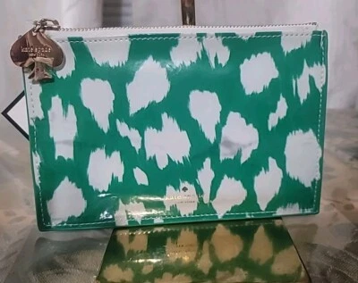 KATE SPADE NEW YORK LÁPIZ GUEPARDO PICTÓRICO/BOLSA DE MAQUILLAJE-leer descripción Foto 1 de 4