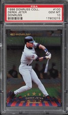 1998 DONRUSS COLLECTION CHROME #100 DEREK JETER YANKEES GRADED PSA 10 GEM MINT